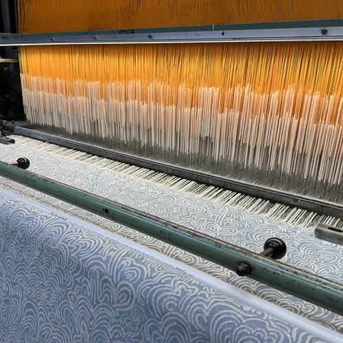 Feature image to blog post about linen jacguard fabric.