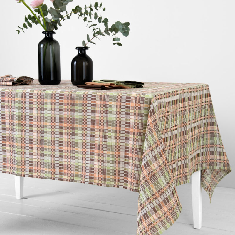 VIOLA Tablecloth brown green