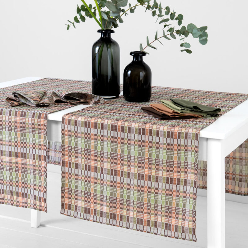 VIOLA Table runner brown green