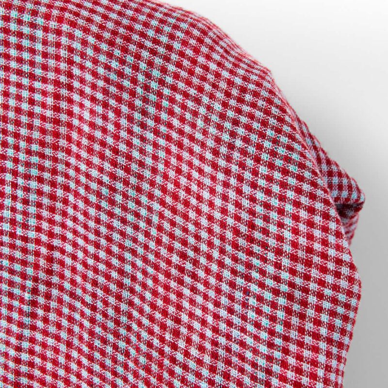 Linen fabric double sided checks red green blue, washed 8 Linen fabric double sided checks red green blue, washed