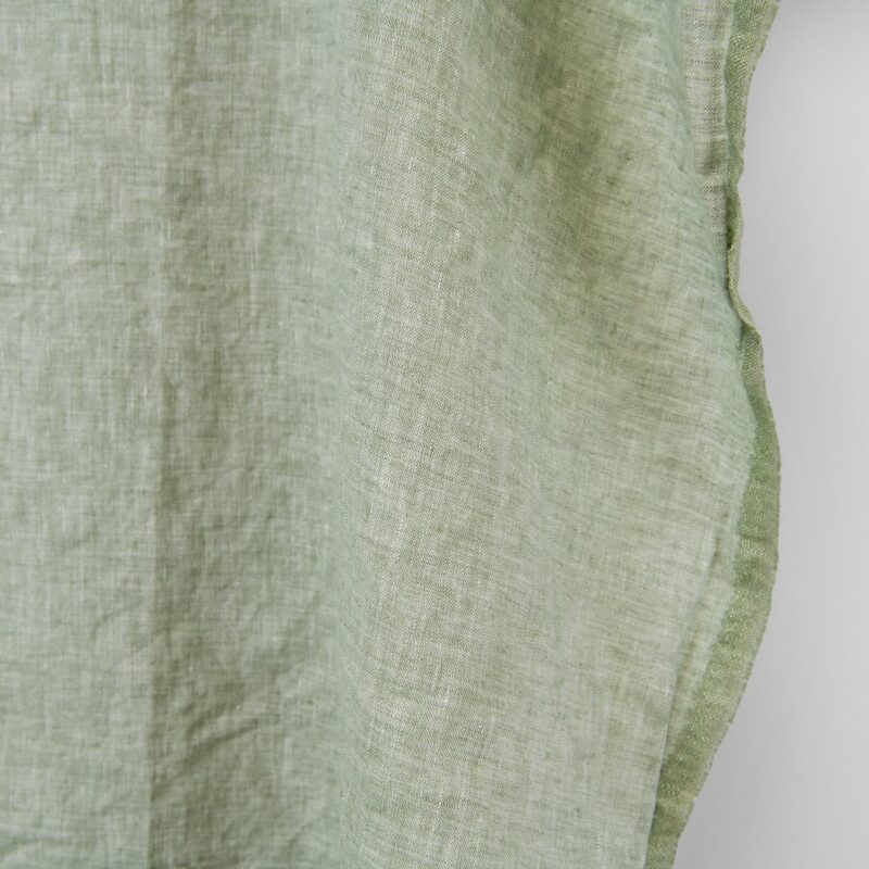 Linen fabric pale sage green, washed