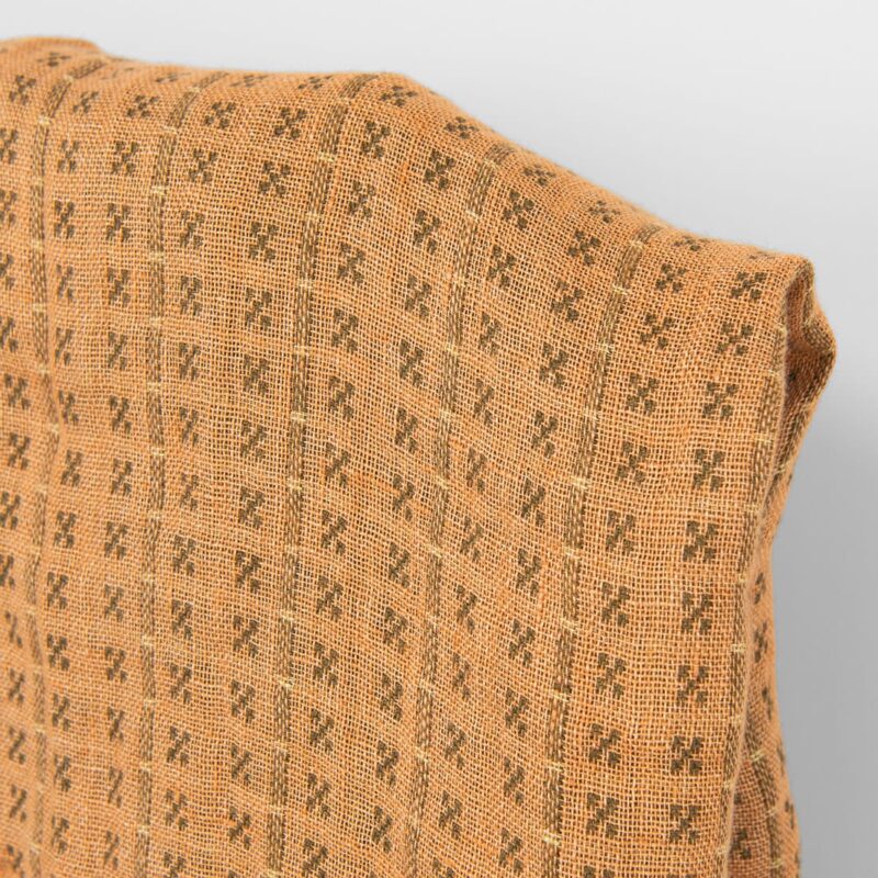 Linen fabric double sided brown and clay checks, washed 8 Linen fabric double sided brown and clay checks, washed