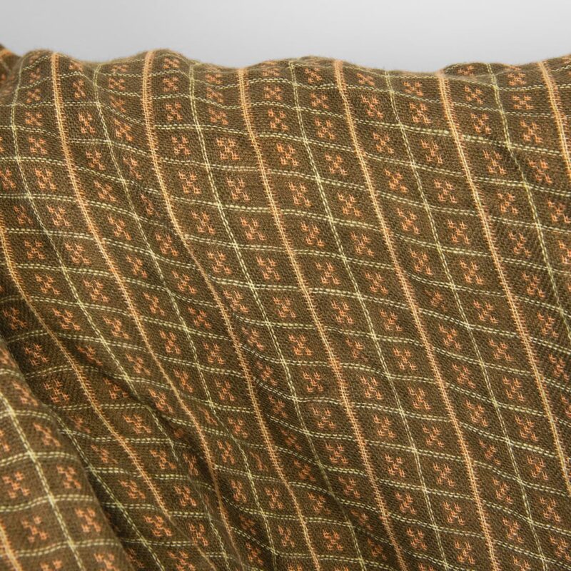 Linen fabric double sided brown and clay checks, washed 9 Linen fabric double sided brown and clay checks, washed