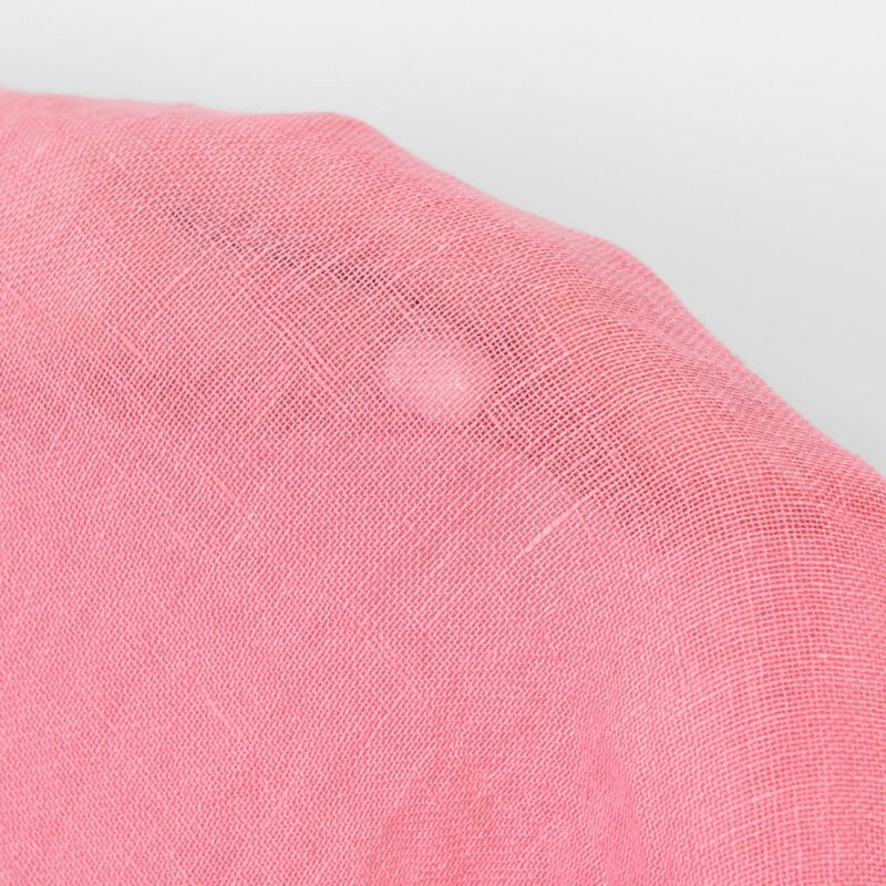 Linen fabric sheer bright pink, washed