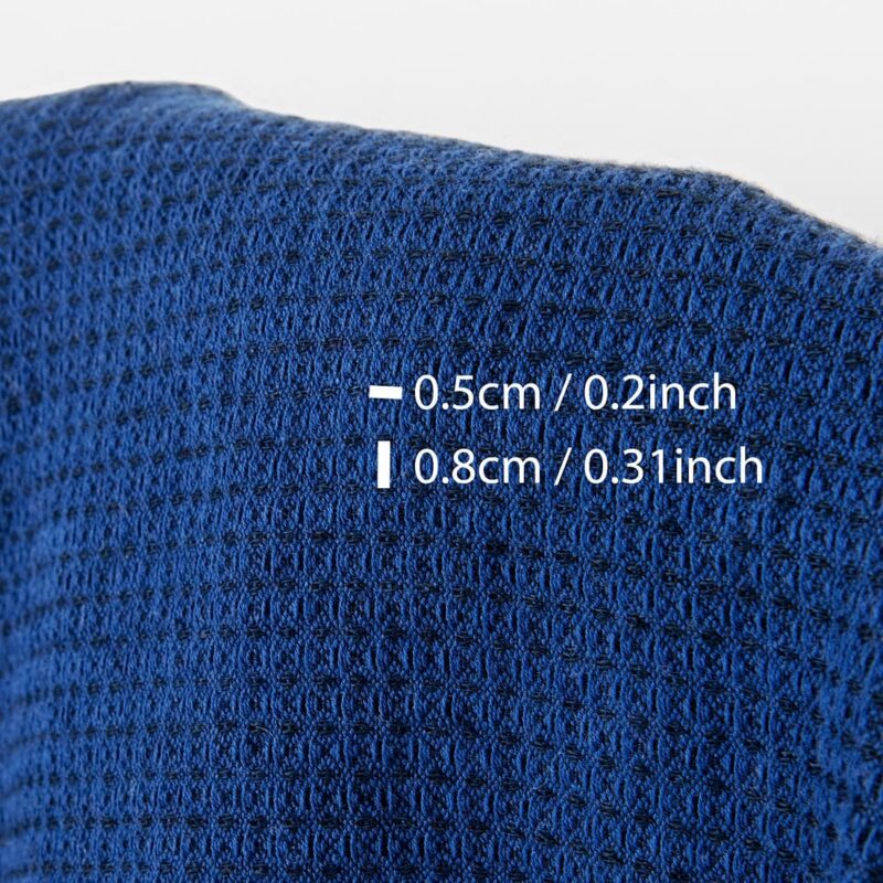 Linen cotton wool fabric dark blue and black waffle, washed 8 Linen cotton wool fabric dark blue and black waffle, washed