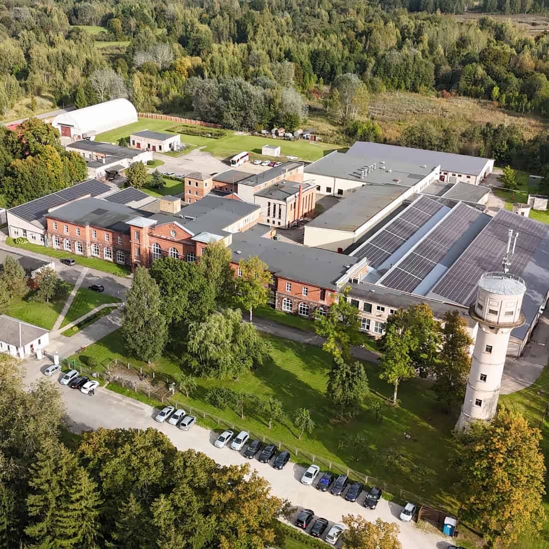 AB Siulas - factory building in Birzai, Lithuania. Image from drone.