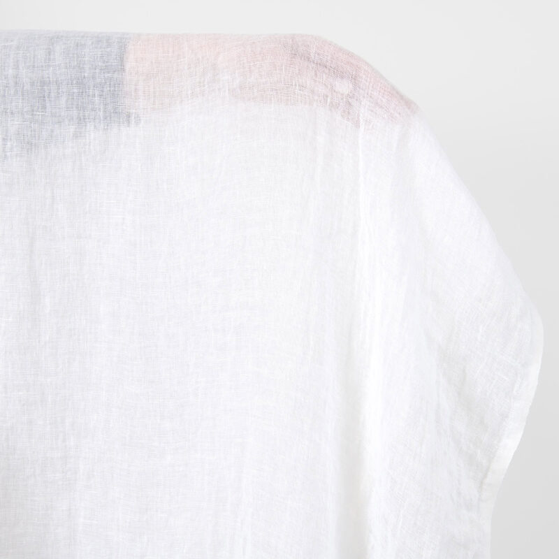 Linen fabric sheer optical white, washed, transparent