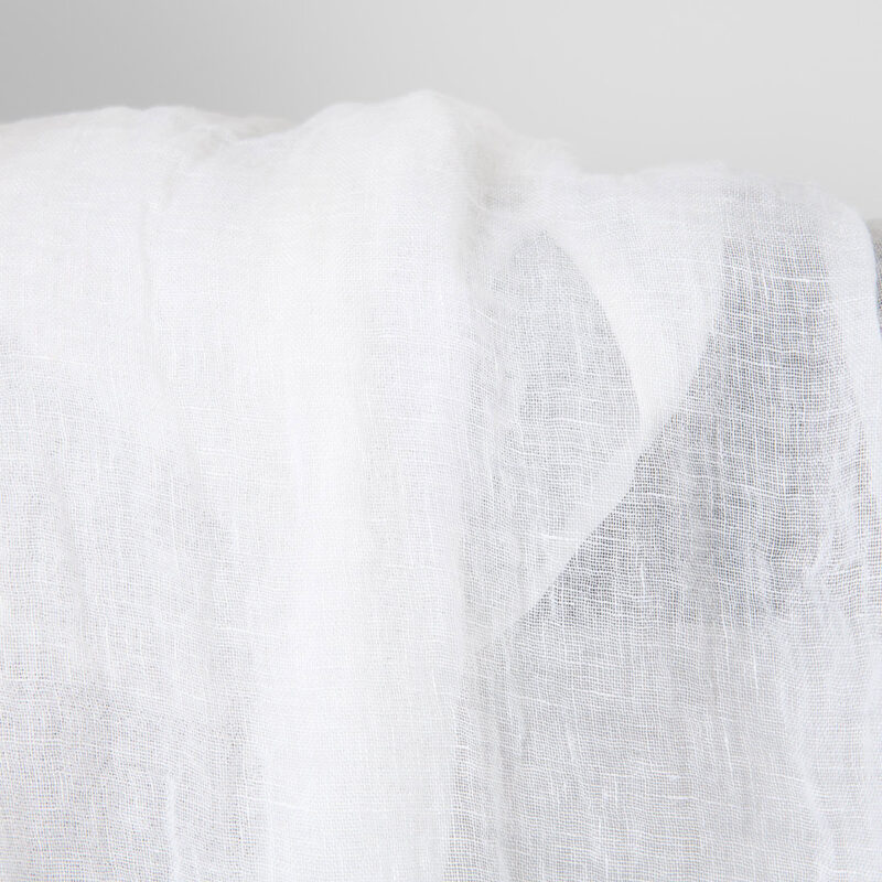 Linen fabric sheer optical white, washed, soft to touch