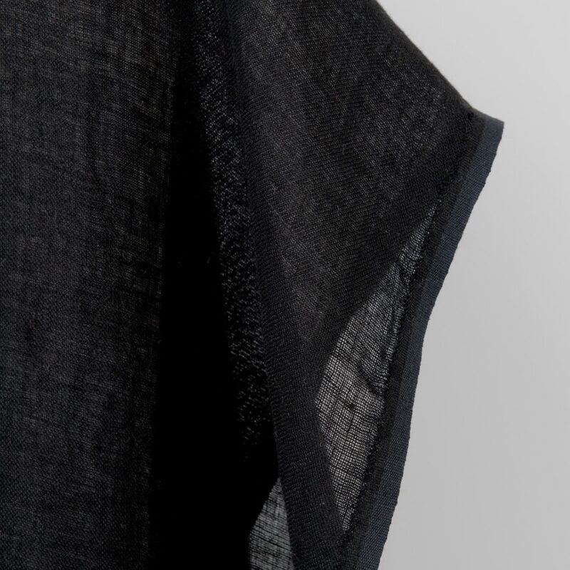 Linen fabric sheer black, transparent, gauze