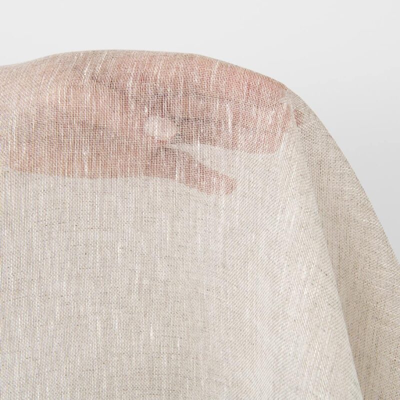 Linen fabric sheer white with undyed linen 8 Linen fabric sheer white with undyed linen, beige colour