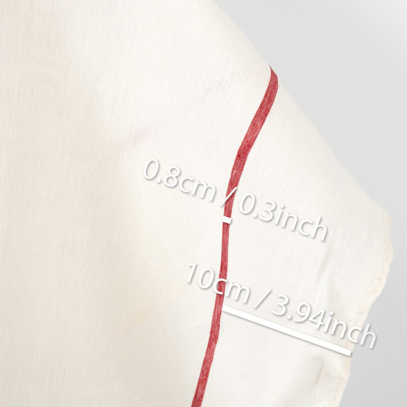 Linen fabric plain off-white with red stripes 6 Linen fabric plain off-white with red stripes, heavy fabric