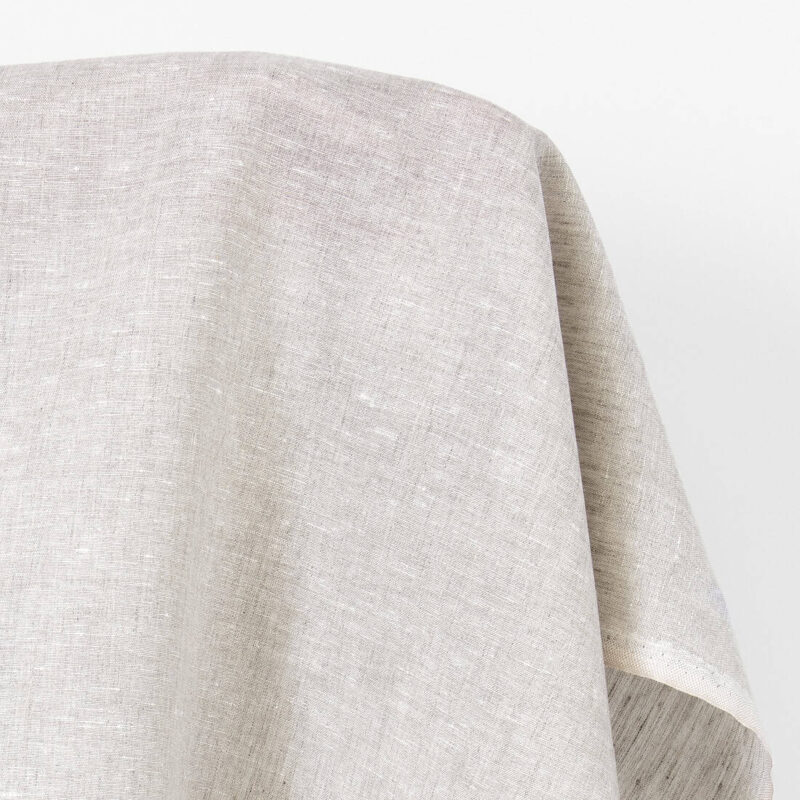 Lightweight linen fabric natural and white melange 5 Lightweight linen fabric natural and white melange, plain weave