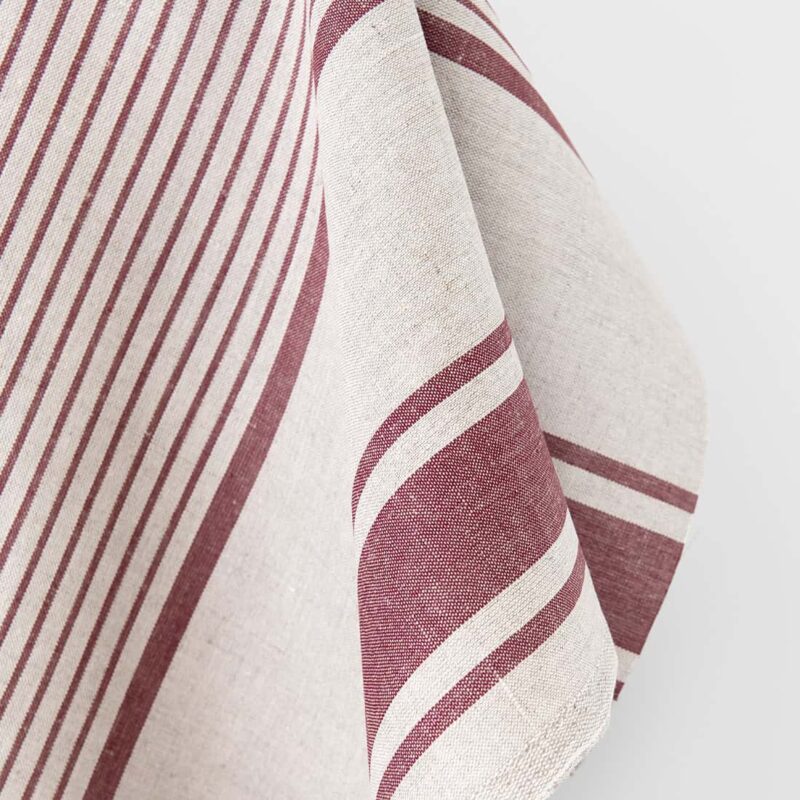 Linen cotton fabric beige with brown stripes 6 Linen cotton fabric beige with brown stripes, 150cm width