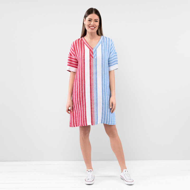 RENE Dress blue red