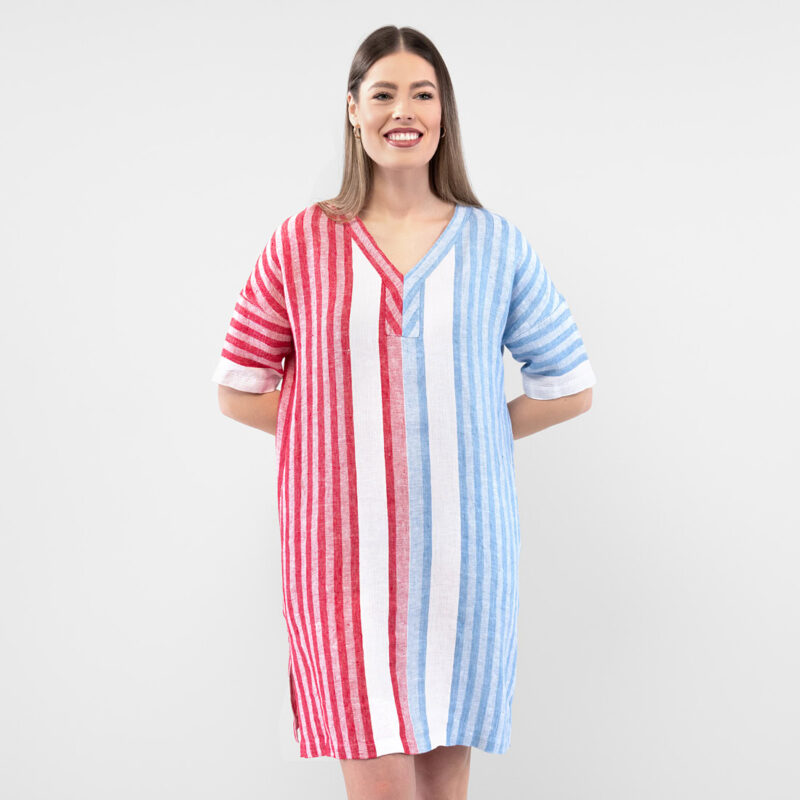 RENE Dress blue red