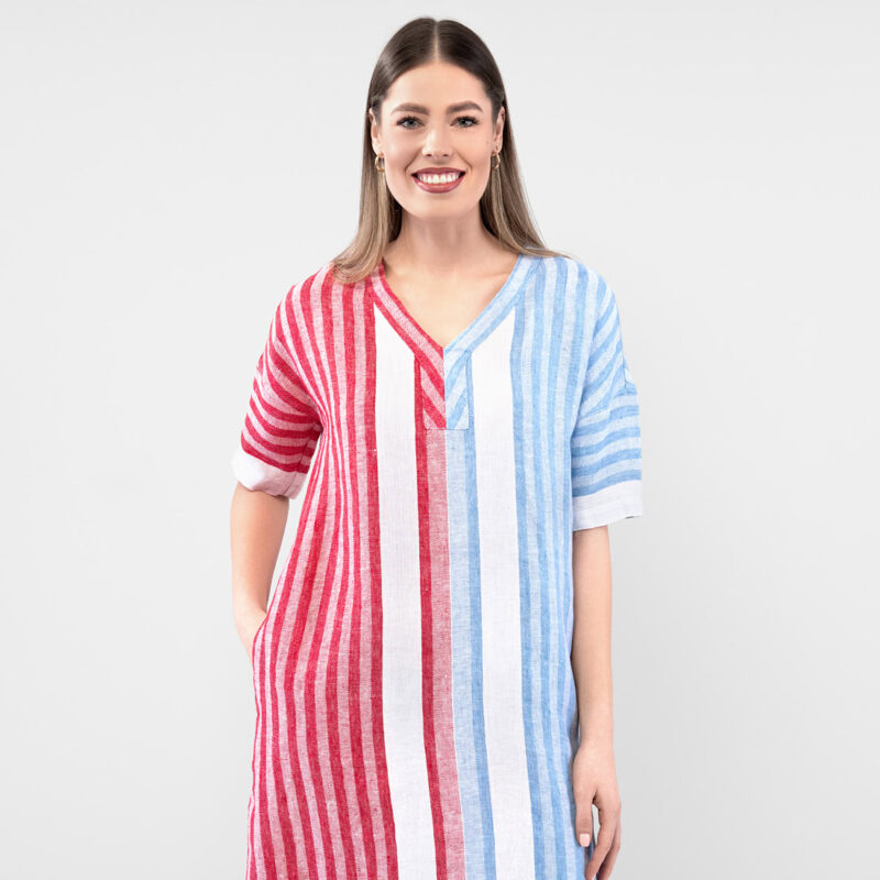 RENE Dress blue red