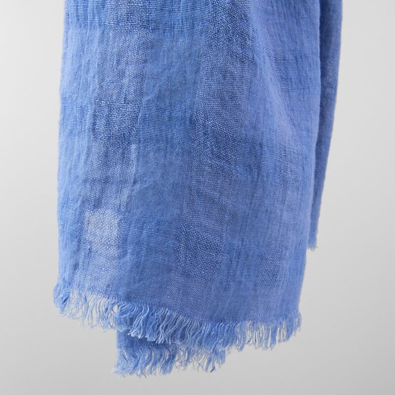 KORI Shawl violet-blue 6 Washed linen violet-blue shawl, pure linen