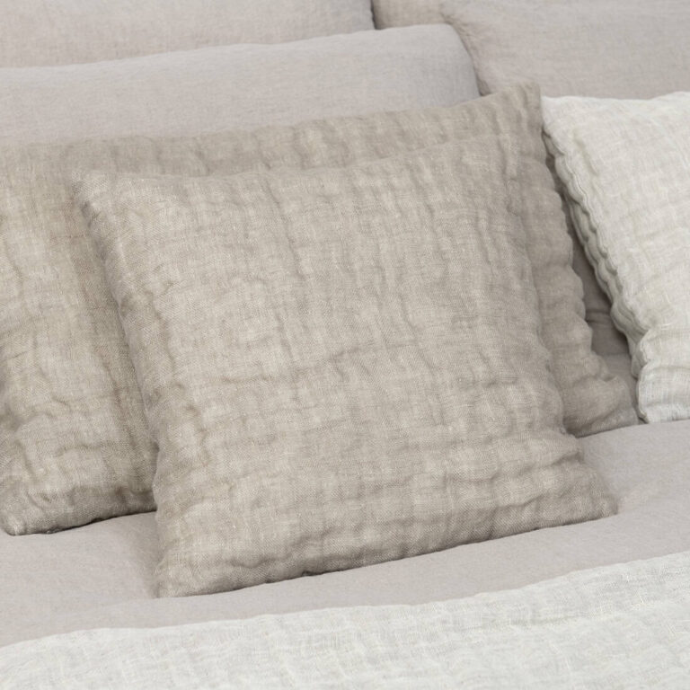Linen cushion cover grey-brown