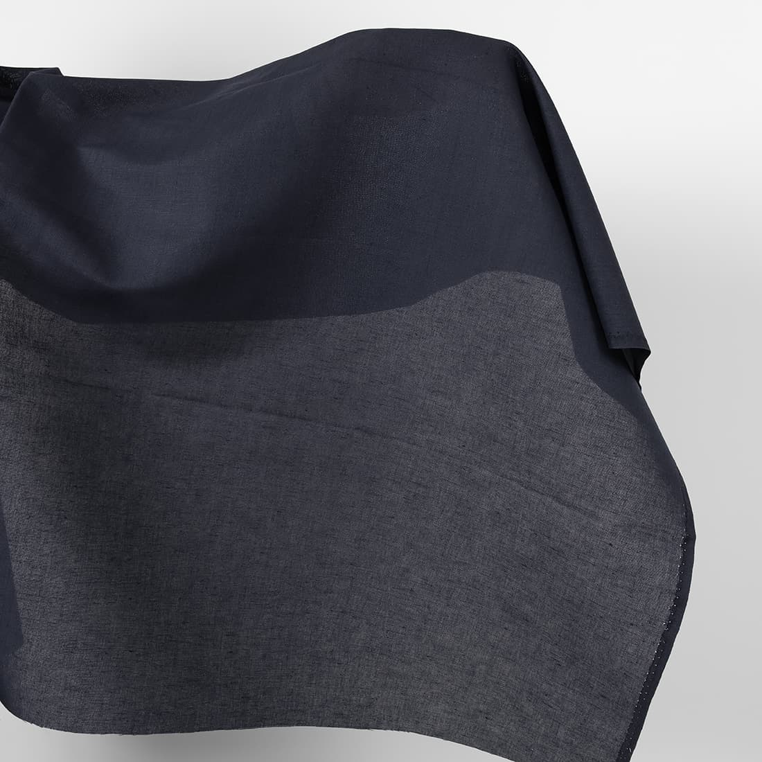 Linen cotton fabric dark navy blue colour