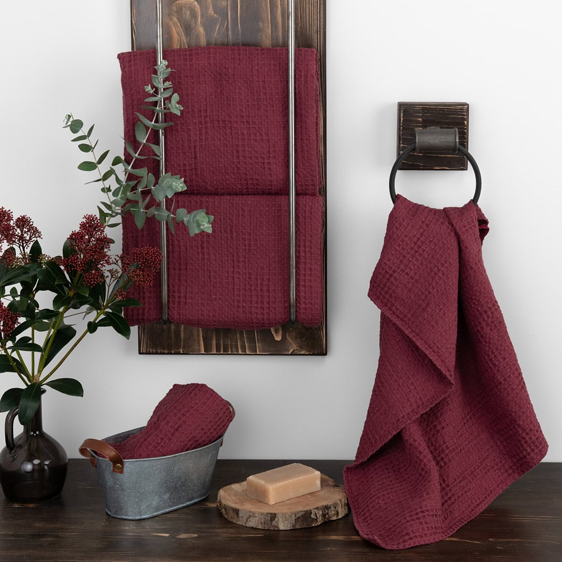 BINGO Bath towel bordo